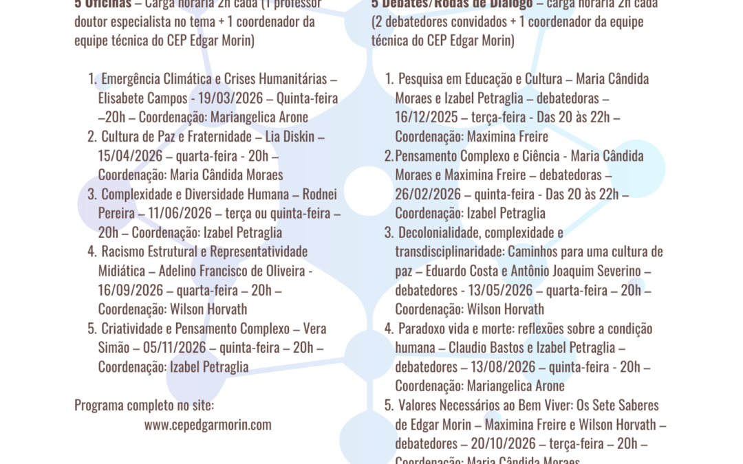 Oficinas e Debates: Edgar Morin e o Pensamento Complexo